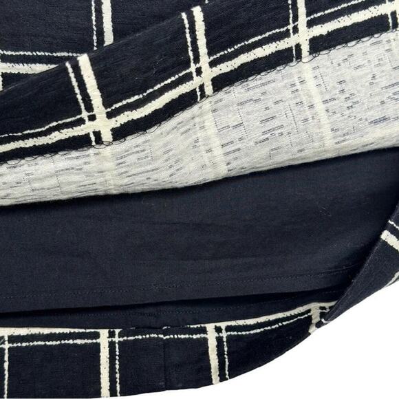 Madewell Cotton Windowpane Mini Skirt Black White Double Gauze Size 0 - Picture 7 of 9